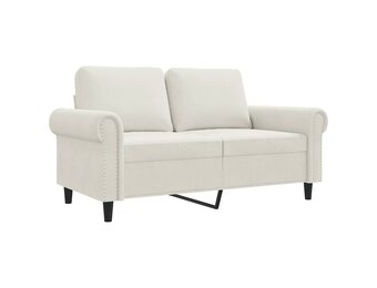 vidaXL Tweezitsbank 120 cm fluweel crèmekleurig