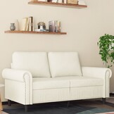 vidaXL Tweezitsbank 120 cm fluweel crèmekleurig