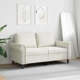 vidaXL Tweezitsbank 120 cm fluweel crèmekleurig