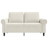 vidaXL Tweezitsbank 120 cm fluweel crèmekleurig