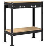 vidaXL Werkbanken met lade Zwart 81 x 41 x 145 cm Bewerkt hout
