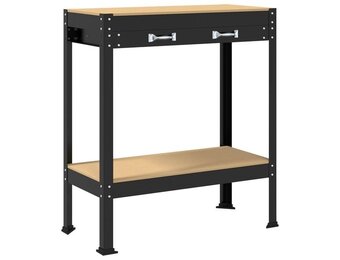 vidaXL Werkbanken met lade Zwart 81 x 41 x 145 cm Bewerkt hout