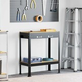 vidaXL Werkbanken met lade Zwart 81 x 41 x 145 cm Bewerkt hout