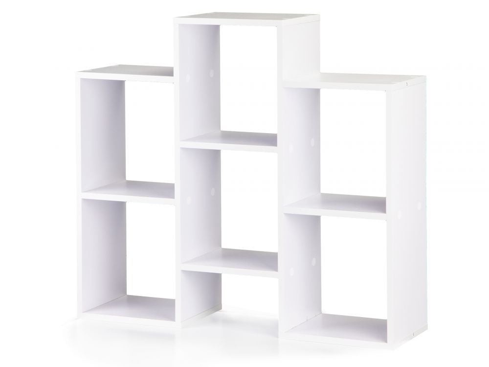 Vakkenkast Wit 7 Vakken (85x22x76 cm) - Houten Boekenkast | 36% Korting
