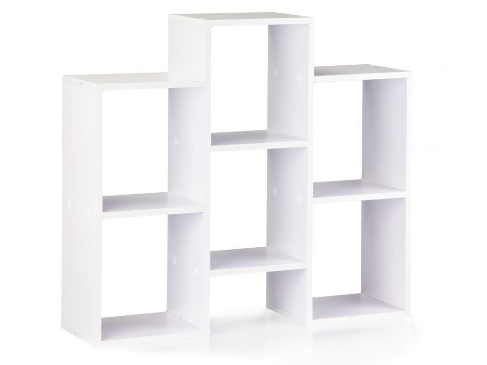 Vakkenkast Wit 7 Vakken (85x22x76 cm) - Houten Boekenkast | 36% Korting