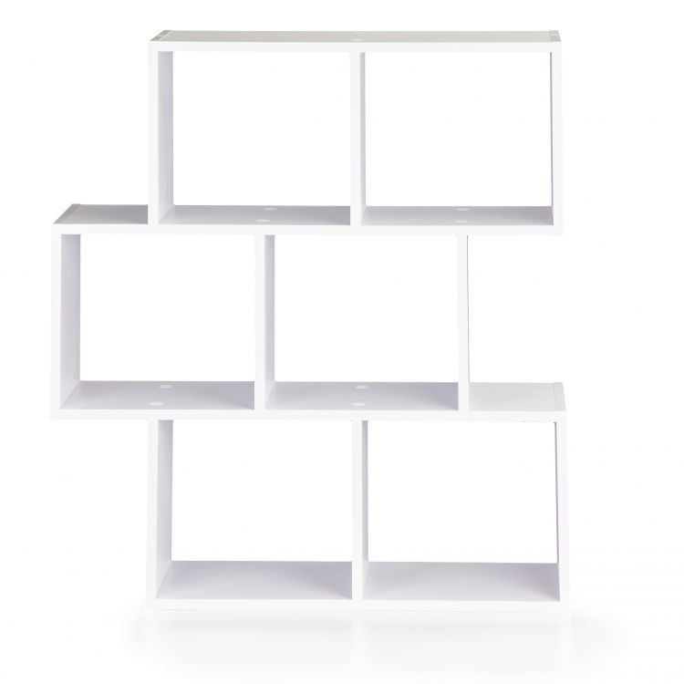 Vakkenkast Wit 7 Vakken (85x22x76 cm) - Houten Boekenkast | 36% Korting