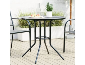 vidaXL Terrastafel rond Ø80x72,5 cm gepoedercoat staal antracietkleur
