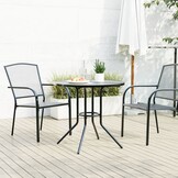 vidaXL Terrastafel rond Ø80x72,5 cm gepoedercoat staal antracietkleur