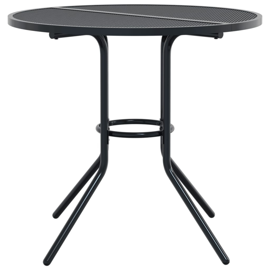 vidaXL Terrastafel rond Ø80x72,5 cm gepoedercoat staal antracietkleur