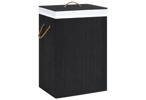 vidaXL Wasmand Bamboe Zwart - 72L - 55% Korting!