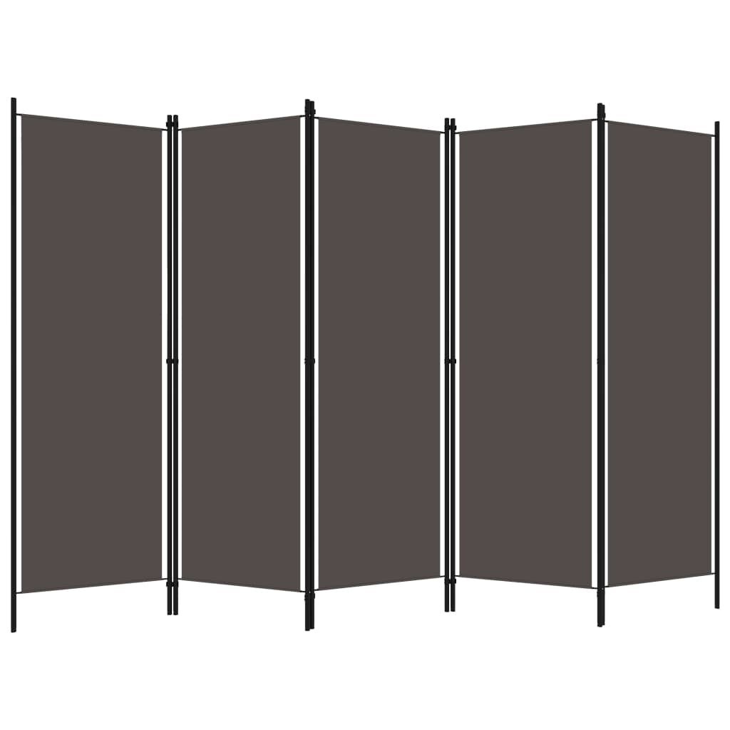 vidaXL Kamerscherm met 5 panelen 250x180 cm antraciet