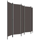 vidaXL Kamerscherm met 5 panelen 250x180 cm antraciet