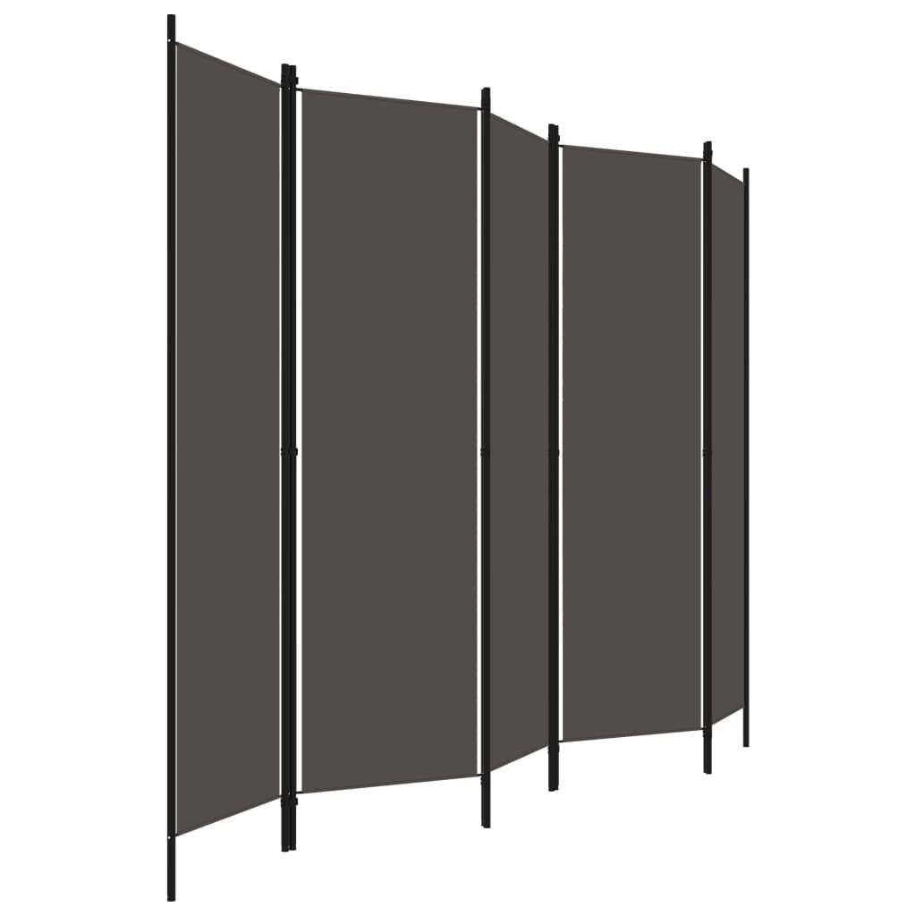 vidaXL Kamerscherm met 5 panelen 250x180 cm antraciet