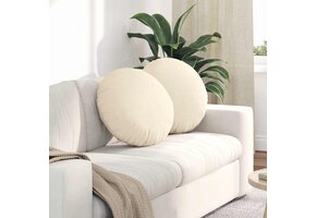 vidaXL Zitkussens 2 stuks Crème Ø 50 cm - 39% Korting