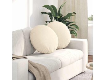 vidaXL Zitkussens 2 pcs Crème Ø 50 cm Katoen Stof
