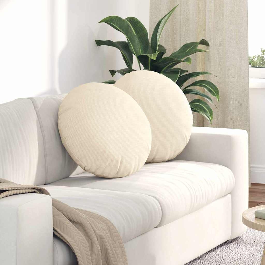 vidaXL Zitkussens 2 pcs Crème Ø 50 cm Katoen Stof