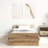 vidaXL Bedframe zonder matras spaanplaat artisanaal eikenkleurig