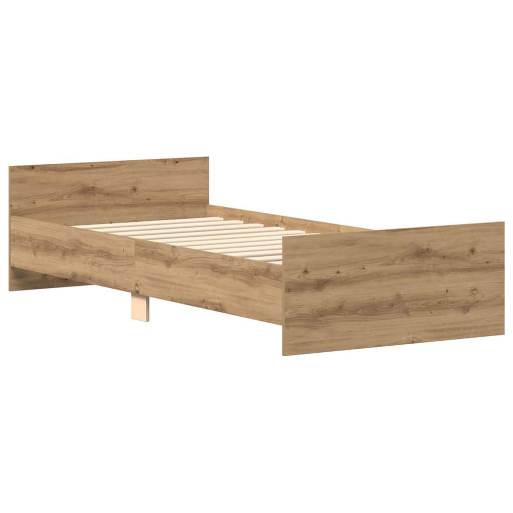 vidaXL Bedframe zonder matras spaanplaat artisanaal eikenkleurig
