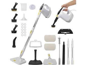 Roadtime Handstoomreiniger, 1200 W, 500 ml, multifunctionele stoomreiniger met 9 accessoires, 120 °C chemicaliënvrije stoomreiniger met handapparaat, 15 s opwarmtijd, 3 stoomstanden, reiniging van