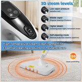 Roadtime Handstoomreiniger, 1200 W, 500 ml, multifunctionele stoomreiniger met 9 accessoires, 120 °C chemicaliënvrije stoomreiniger met handapparaat, 15 s opwarmtijd, 3 stoomstanden, reiniging van