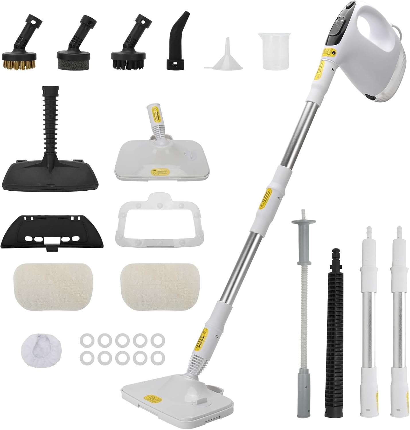 Roadtime Handstoomreiniger, 1200 W, 500 ml, multifunctionele stoomreiniger met 9 accessoires, 120 °C chemicaliënvrije stoomreiniger met handapparaat, 15 s opwarmtijd, 3 stoomstanden, reiniging van