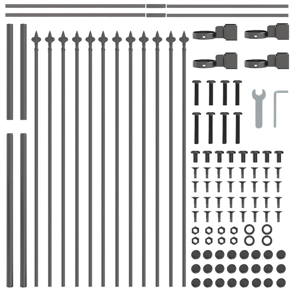 VidaXL Tuin Hek Grijs 1.7x0.8m Staal - 60% Korting