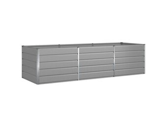 vidaXL Plantenbak Lichtgrijs 195 x 100 x 45 cm Gegalvaniseerd staal