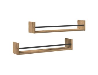 vidaXL Wandplank 2 pcs artisanaal eikenkleurig 80 x 16 x 14 cm