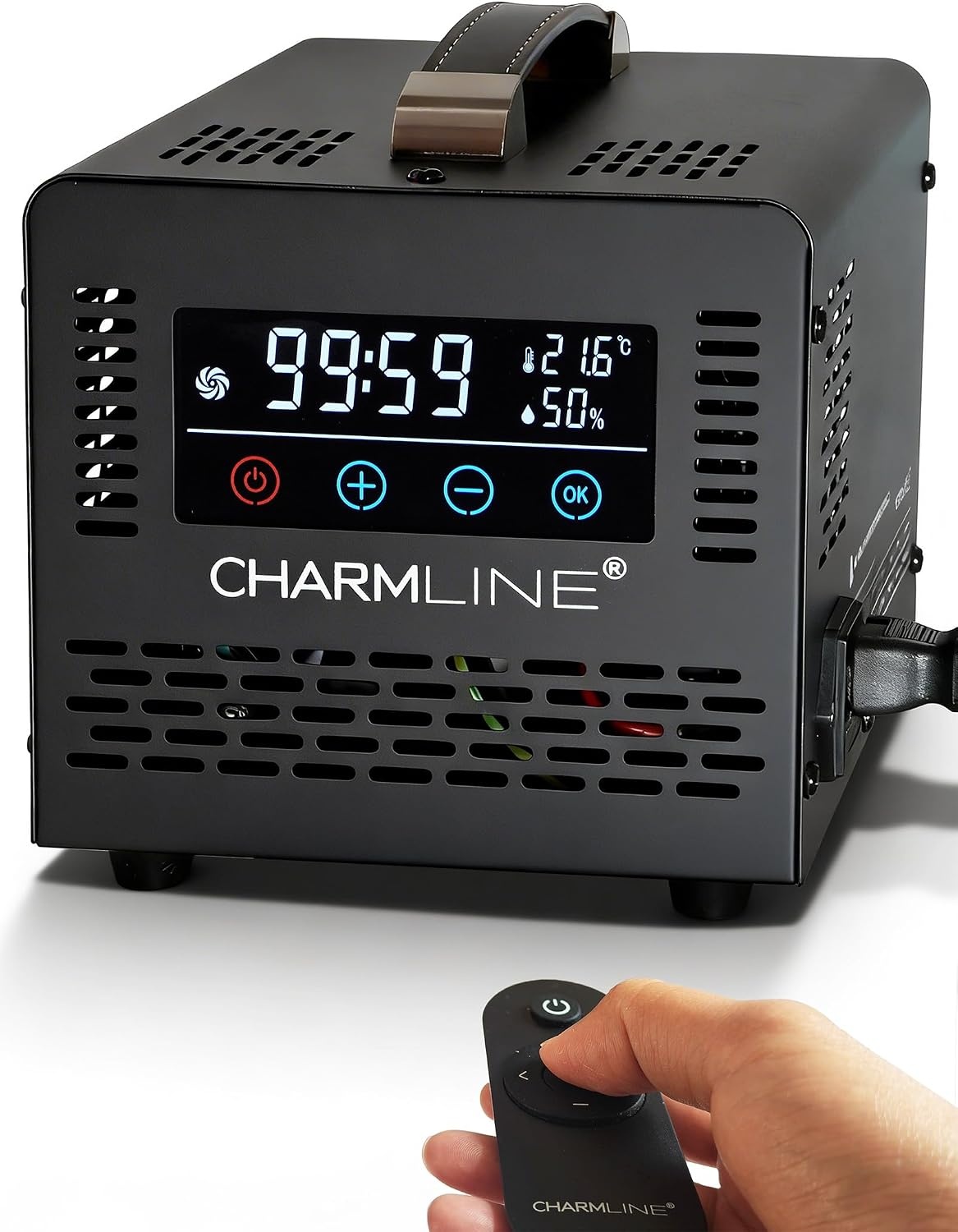 Charmline Ozon Generator 60.000 mg/u met Afstandsbediening - Luchtreiniger voor ruimtes tot 500 m² - Zwart