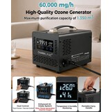 Charmline Ozon Generator 60.000 mg/u met Afstandsbediening - Luchtreiniger voor ruimtes tot 500 m² - Zwart