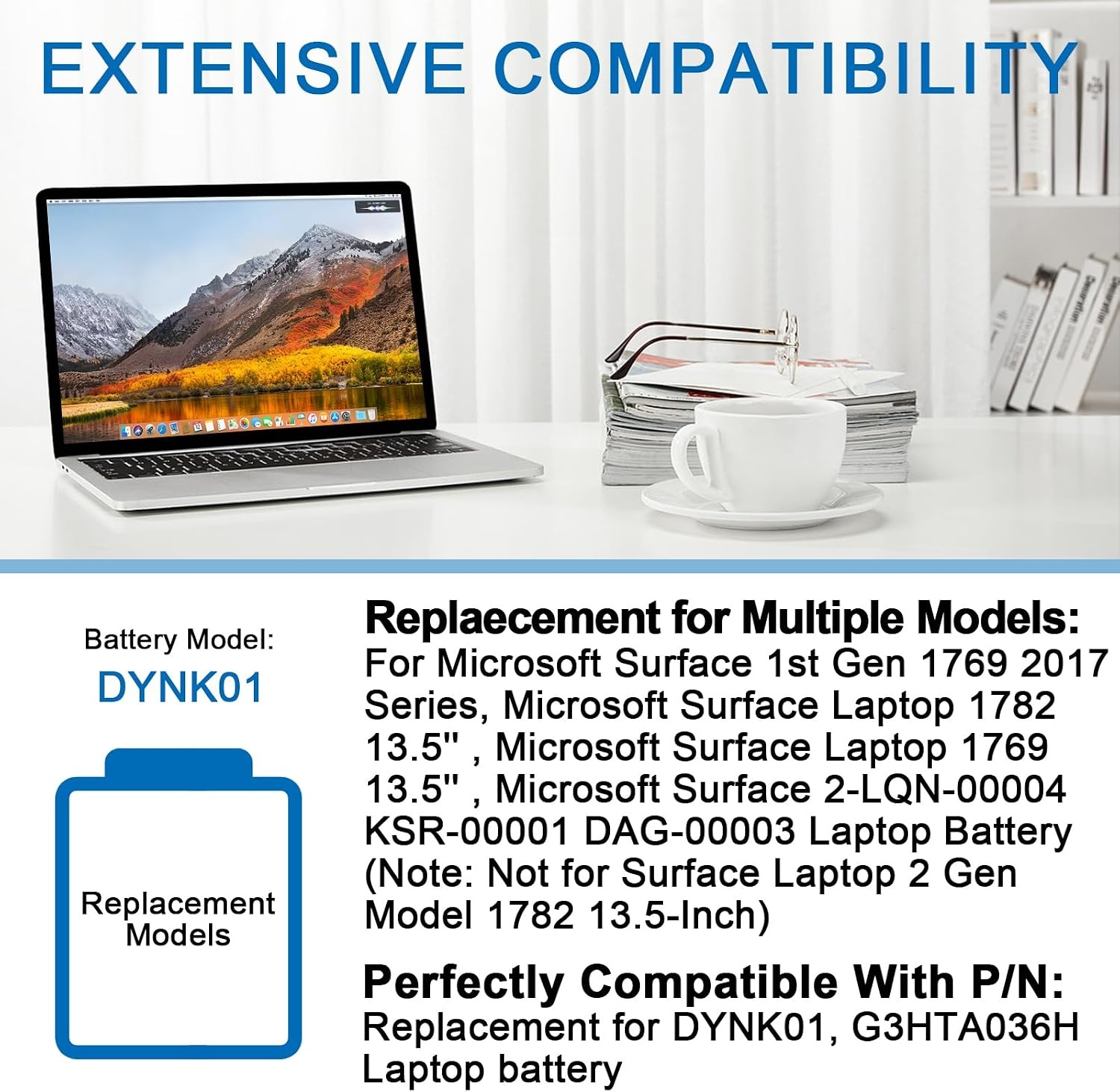 Laptop Accu Microsoft Surface 1e Gen 1769/1782 45.2Wh 5970mAh - 57% Korting!