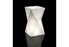 Hoge Bloempot VALENCIA Wit 70cm - Binnen/Buiten met LED (63% Korting)