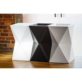 Hoge Bloempot VALENCIA Wit 70cm - Binnen/Buiten met LED (63% Korting)