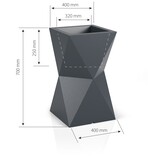 Hoge Bloempot VALENCIA Wit 70cm - Binnen/Buiten met LED (63% Korting)