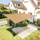 HAIKUS Rechthoekig schaduwzeil 3 x 6 m, ademend HDPE schaduwzeil (185 g/m²), rechthoekig schaduwnet, 6 x 3 m, met uv-bescherming voor terras, tuin, terras, buiten, 3 x 6 m, zandkleurig