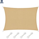 HAIKUS Rechthoekig schaduwzeil 3 x 6 m, ademend HDPE schaduwzeil (185 g/m²), rechthoekig schaduwnet, 6 x 3 m, met uv-bescherming voor terras, tuin, terras, buiten, 3 x 6 m, zandkleurig