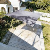HAIKUS Rechthoekig schaduwzeil 3 x 6 m, ademend HDPE schaduwzeil (185 g/m²), rechthoekig schaduwnet, 6 x 3 m, met uv-bescherming voor terras, tuin, terras, buiten, 3 x 6 m, zandkleurig