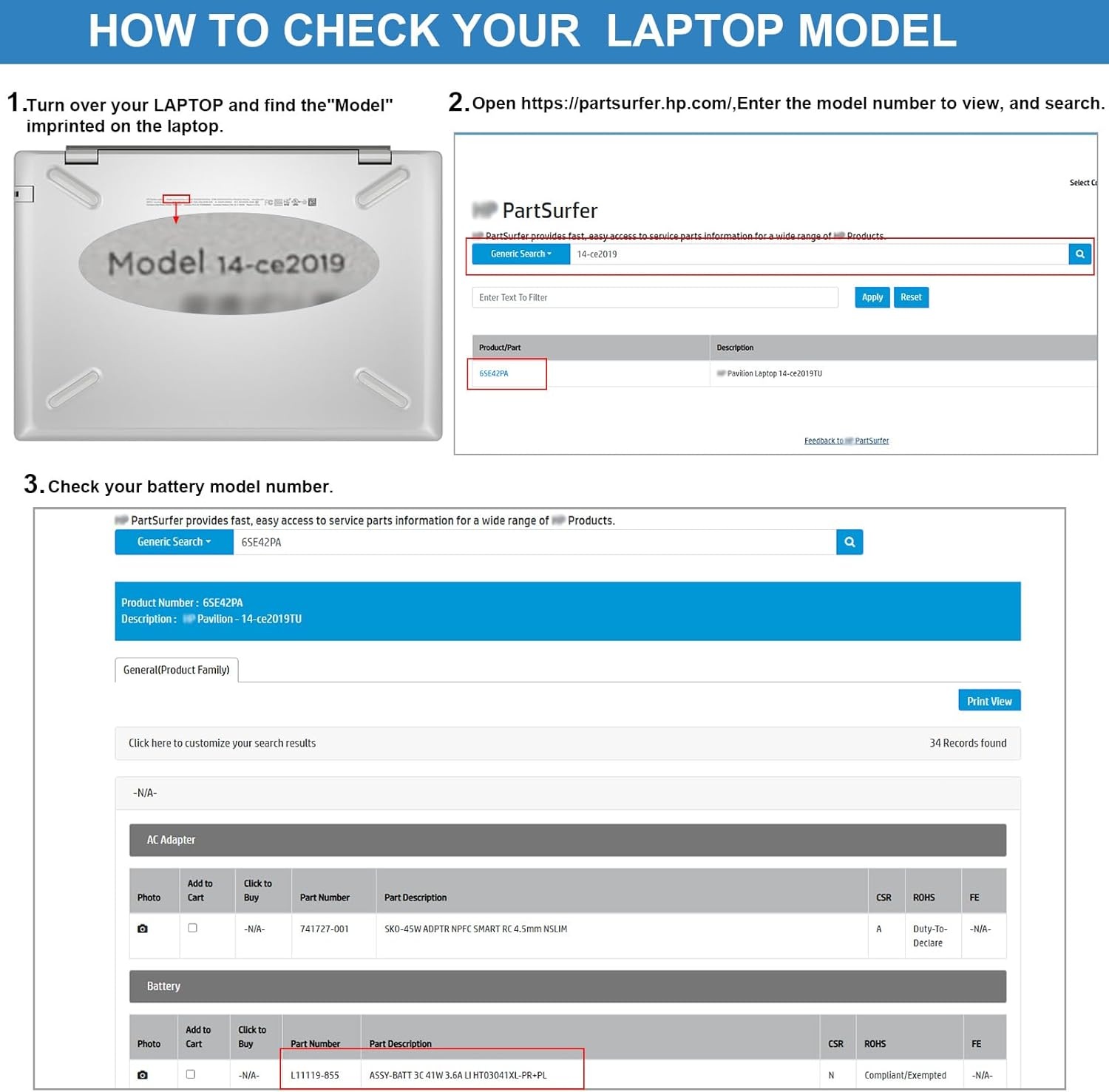 HP Pavilion Laptop Accu HT03XL 55% Korting