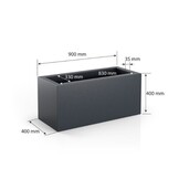 Plantenbak LONG - voor binnen & buiten - 90x40x40cm - antraciet