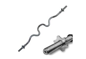 Curlstang 120cm 28mm - Gehard Staal met Gegroefde Grip - 8% Korting