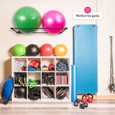 Sportbalhouder | Ruimte Netjes Maken | Gemonteerde Balhouder | Yogabalhouder | Sportbal Muurbevestiging | Fitnessbalhouder | Stabiliteitsbalhouder | Voor Sportscholen, Studios, Thuisgyms | Mat Zwart