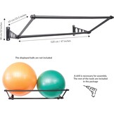 Sportbalhouder | Ruimte Netjes Maken | Gemonteerde Balhouder | Yogabalhouder | Sportbal Muurbevestiging | Fitnessbalhouder | Stabiliteitsbalhouder | Voor Sportscholen, Studios, Thuisgyms | Mat Zwart