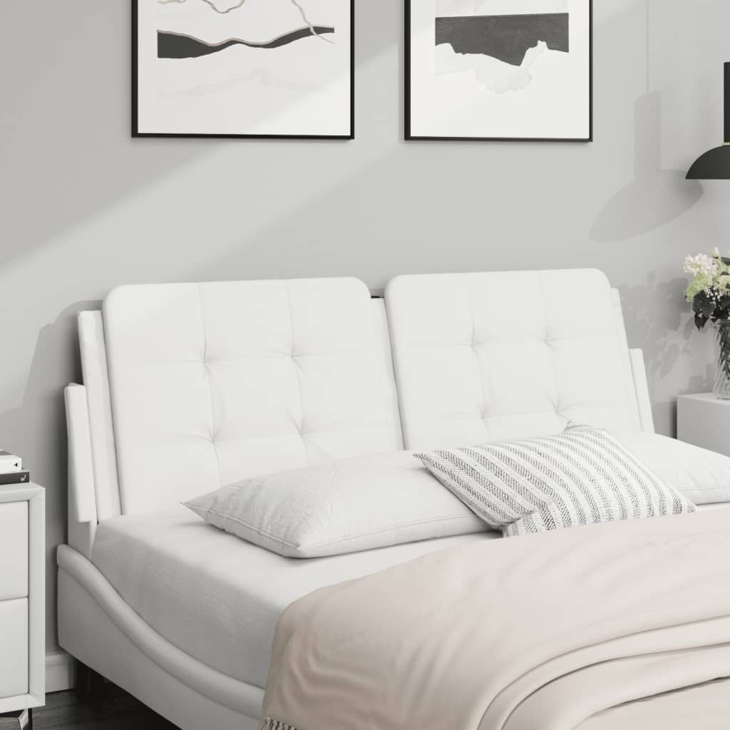 Hoofdbordkussen Kunstleer Wit 120 cm - 58% Korting!