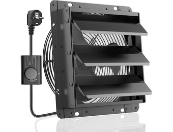 HG Power Industriële Afzuigventilator 250mm - Zwart - Wandventilator met Snelheidsregelaar