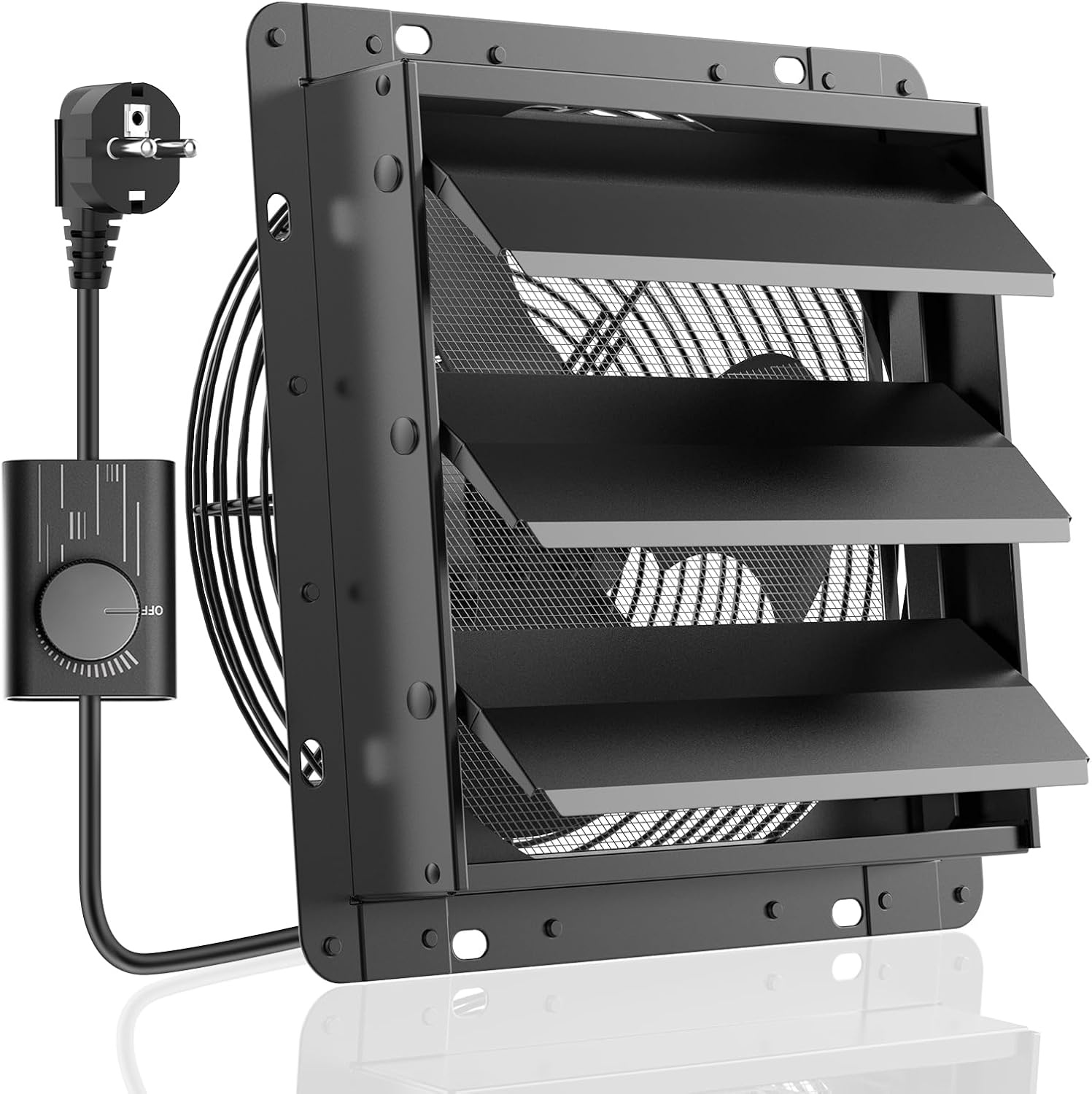 HG Power Industriële Afzuigventilator 250mm - Zwart - Wandventilator met Snelheidsregelaar