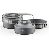 Naturehike 2-4 & 4-7 Personen Camping Kookgerei Mess Kit, Non Stick Lichtgewicht Potten Set, Draagbare Outdoor Kookgerei voor Kamperen, Backpacken, Wandelen, Buiten Koken en Picknick