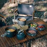 Naturehike 2-4 & 4-7 Personen Camping Kookgerei Mess Kit, Non Stick Lichtgewicht Potten Set, Draagbare Outdoor Kookgerei voor Kamperen, Backpacken, Wandelen, Buiten Koken en Picknick