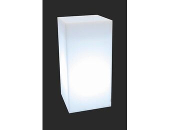 Verlichte bloempot - plantenbak - buiten - 35x35x70 cm - wit