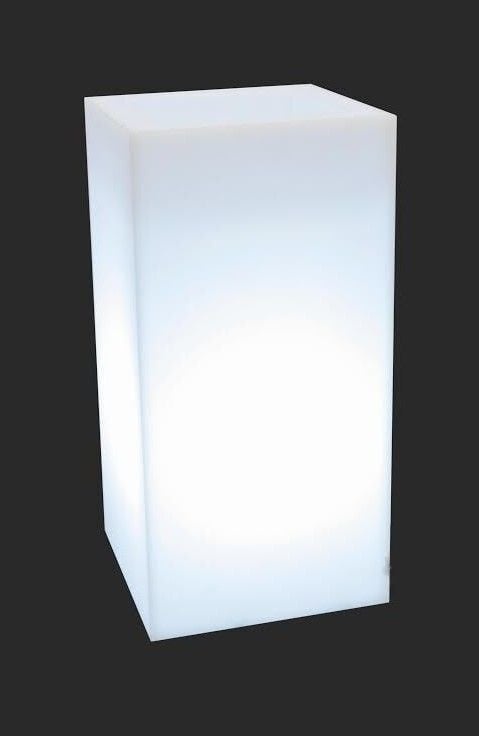Verlichte bloempot - plantenbak - buiten - 35x35x70 cm - wit