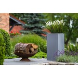 Verlichte bloempot - plantenbak - buiten - 35x35x70 cm - wit